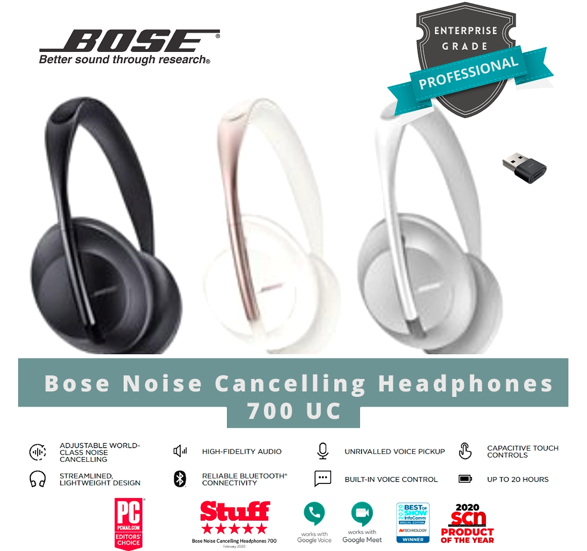BOSE Noise Cancelling HEADPHONES 700 UC Wireless BT Music BOSE Noise Cancelling HEADPHONES 700 UC Wireless BT Music
