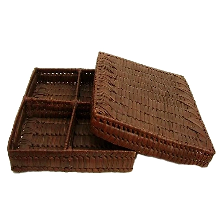 Palm Leaf Partition Dry Fruit Box Brown Color-106