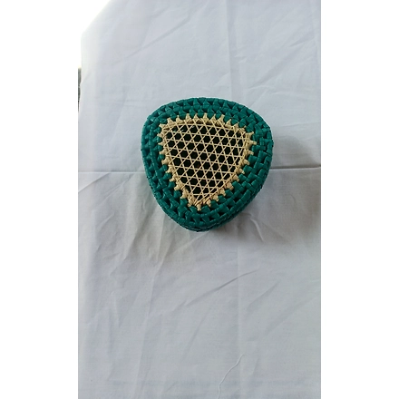 palm Leaf Triangle box Rama green &amp; Cream Color-243