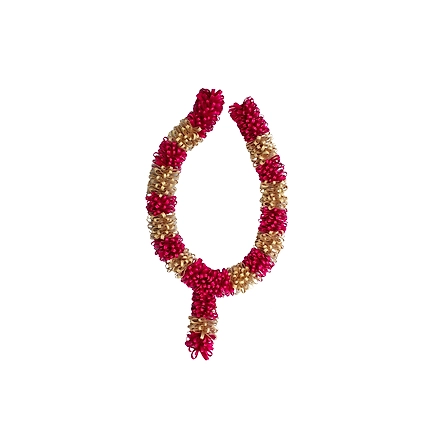 palm Leaf Garland pink &amp; cream Color-165