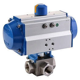 C-Way Double Acting Pneumatic Actuator Ball Valve
