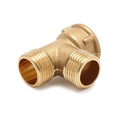 &quot;1-inch brass tee connector for water supply lines.&quot;