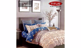 TITLIS Cotton Double Bed Sheet with 2 Pillow Covers - Regal Essence DB (24 Sets Carton)