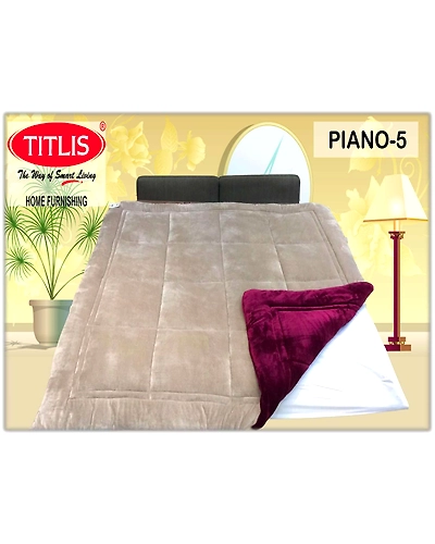 TITLIS Single Bed Reversible Quilts - Piano SB (10 Quilts Carton)-1