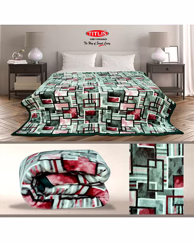TITLIS Single Bed 2.8 Kg. Blanket - Matrix SB (16 blankets carton of assorted colors and designs)-1