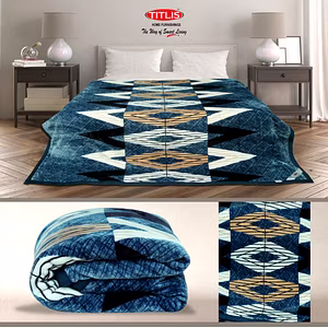 TITLIS Double Bed 2.8 Kg. Blanket - Oscar DB (16 blankets carton of assorted colors and designs)