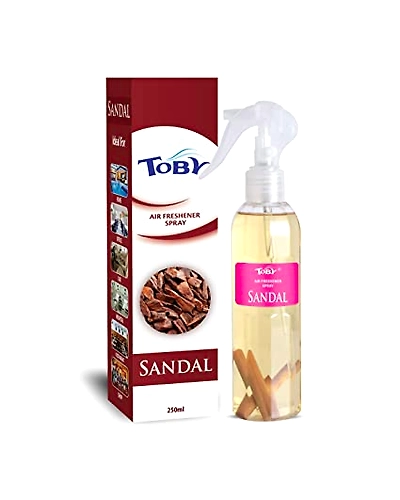 Toby Air Freshener Spray - Sandal (270 ml) | Transparent Bottle | Long-Lasting Sandalwood Fragrance-TOBYArdaas