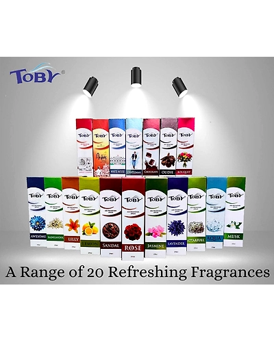 Toby Air Freshener Spray - Sandal (270 ml) | Transparent Bottle | Long-Lasting Sandalwood Fragrance-Ardaas-1