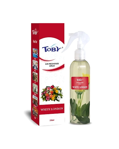 Toby Air Freshener Spray - Sandal (270 ml) | Transparent Bottle | Long-Lasting Sandalwood Fragrance-TOBYWhiteHouse