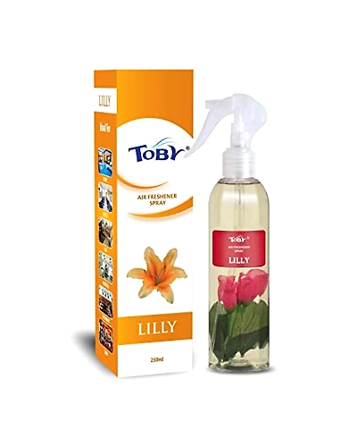 Toby Air Freshener Spray - Sandal (270 ml) | Transparent Bottle | Long-Lasting Sandalwood Fragrance-TOBYLilly