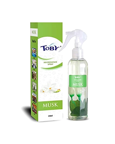 Toby Air Freshener Spray - Sandal (270 ml) | Transparent Bottle | Long-Lasting Sandalwood Fragrance-TOBYMusk
