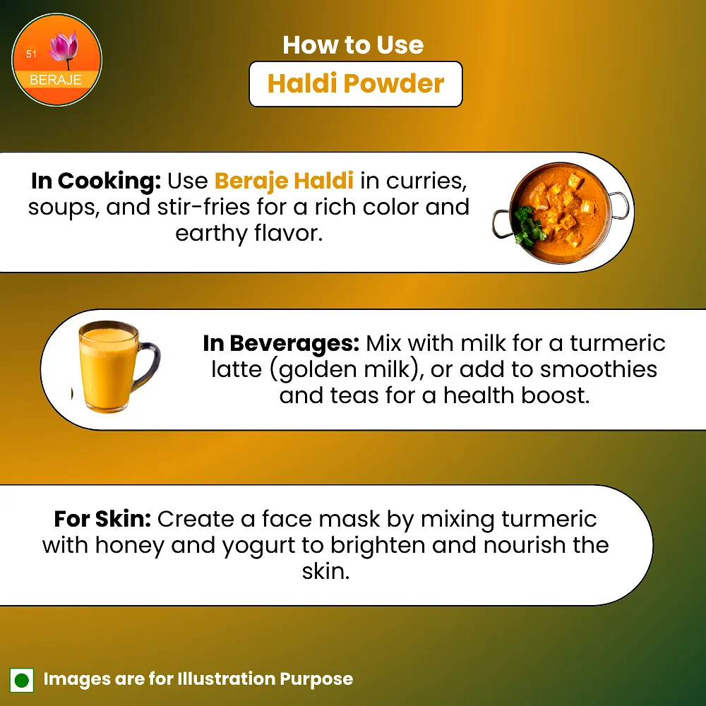 Beraje Organic Haldi Powder, Turmeric Powder 250G (250 - Gms) by Beraje Masala