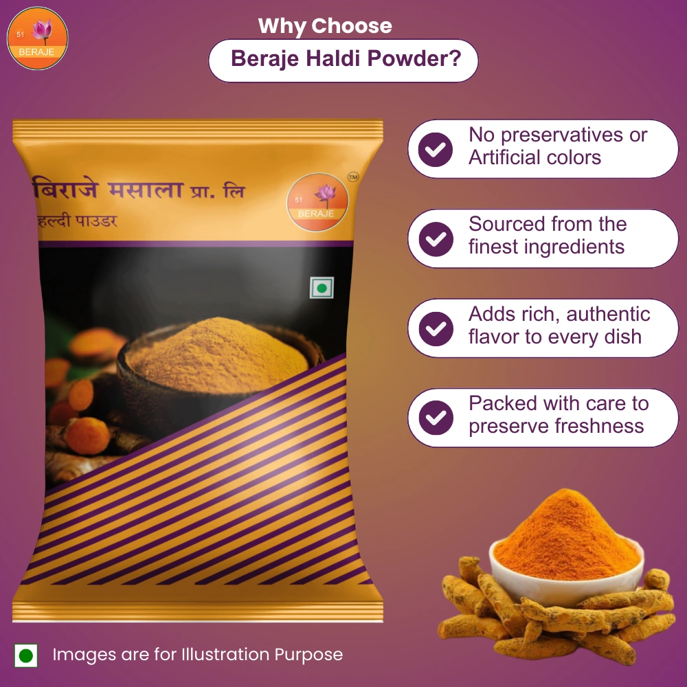 Beraje Haldi Powder 15G - Premium Natural Turmeric for Cooking &amp; Health-7