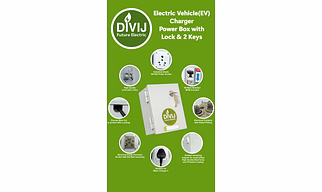 Divij EV Charger Power Box with Lock & 2 Keys,MCB, 6/16A Socket Preinstalled, Perfect fit for major 2/3/4 Wheelers brands Charger