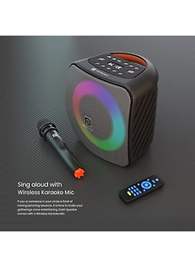 Portronics Dash 40W TWS Bluetooth Portable Speaker with Wireless Karaoke Mic. with Digital Display