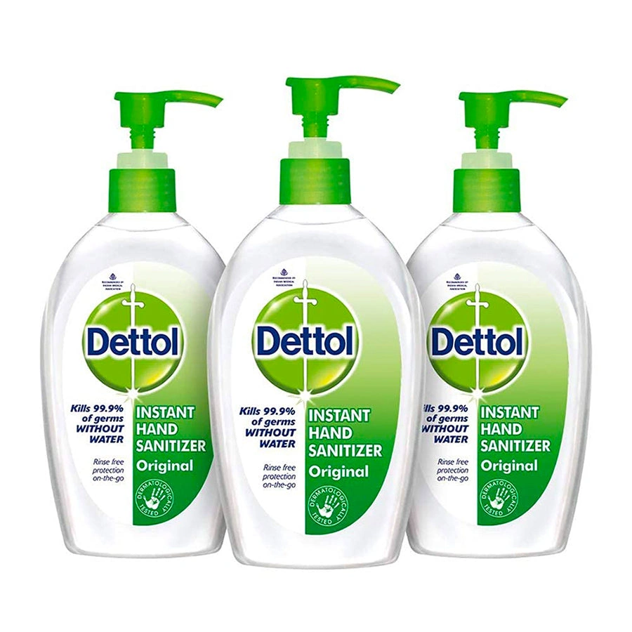 Dettol Alcohol Based Instant Hand Sanitizer - 200Ml Pump (Pack Of 3)-Dettol-1026