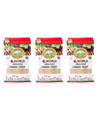 Elworld Organic Cinnamon Powder 50g ( Pack of 3 )-ELWCP50