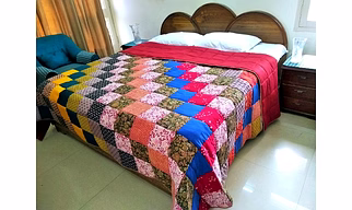 Quilts King Size ,King size patchwork Quilt , King Size Blanket , Handmade Throws , Scrap Quilt , Gift for Mum and Dad , FREE SHIPPING