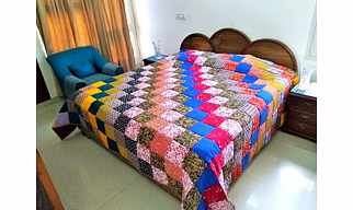 Quilts King Size ,King size patchwork Quilt , King Size Blanket , Handmade Throws , Scrap Quilt , Gift for Mum and Dad , FREE SHIPPING