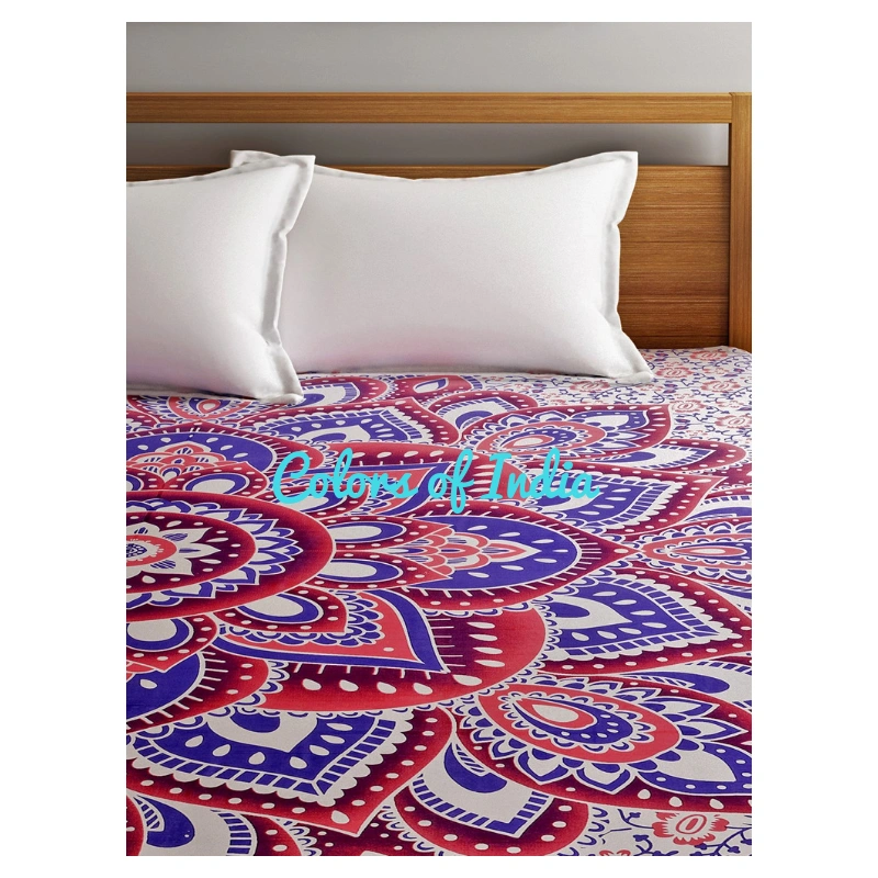 Bedroom bedding , Boho bedsheets , Floral bedsheet , With 2 white pillow covers , FREE SHIPPING-2