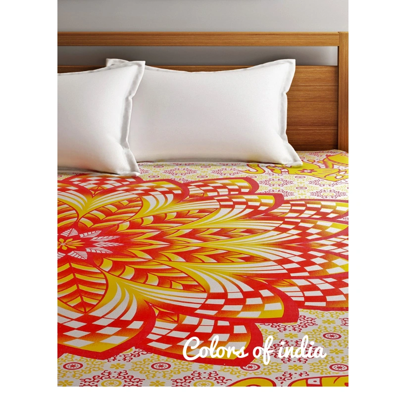 Cotton bedding , Bedsheets double , India bedspread , With 2 White Pillow Covers , FREE SHIPPING-2