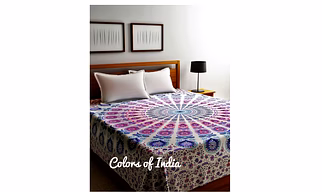 Cotton bedsheets , Bedroom sheets , Mandala sheet , With 2 white pillow covers , FREE SHIPPING
