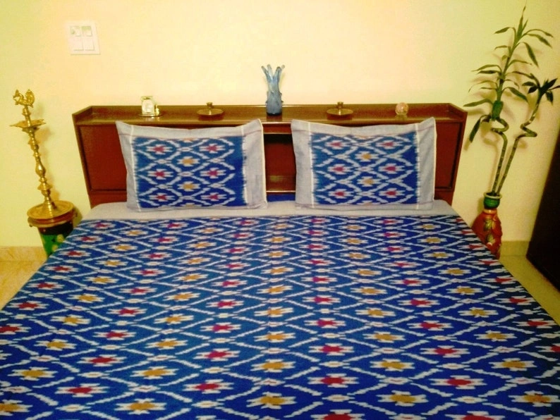 Blue queen bedspread , Blue Bedspread , Blue bed throw , Bedsheets India , FREE SHIPPING-2