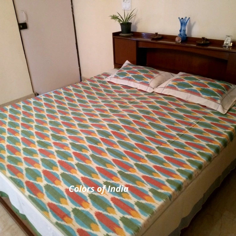 Queen Bedding Set , Bedspread India , Handmade Bedsheet , Bedcover set , FREE SHIPPING-11273922