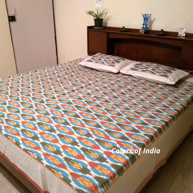 Ikat Bedcover , Cotton Bedding Set , Queen size Bedding , Bedspread Throw , FREE SHIPPING-11273932