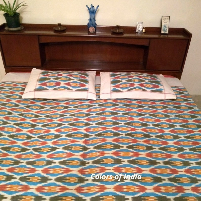 Ikat Bedcover , Cotton Bedding Set , Queen size Bedding , Bedspread Throw , FREE SHIPPING-3