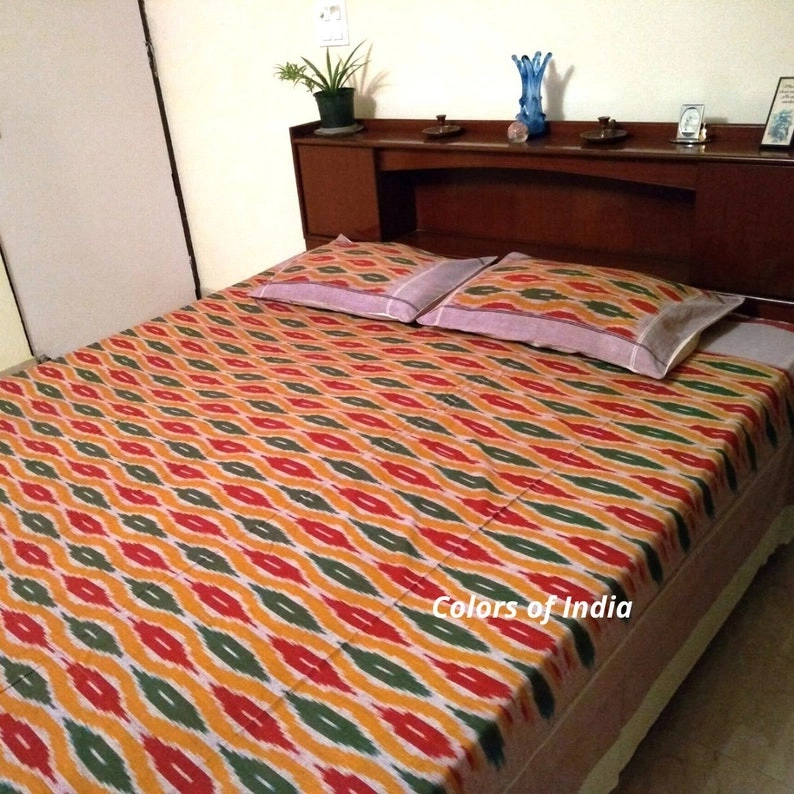 Ikat Bedspread , Bedspread Double , Bed Throw , FREE SHIPPING-11273934