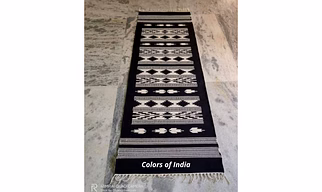Black and White Rug , Black Rug , Floor Runner , Rug for Office , Washable Rug , FREE SHIPPING