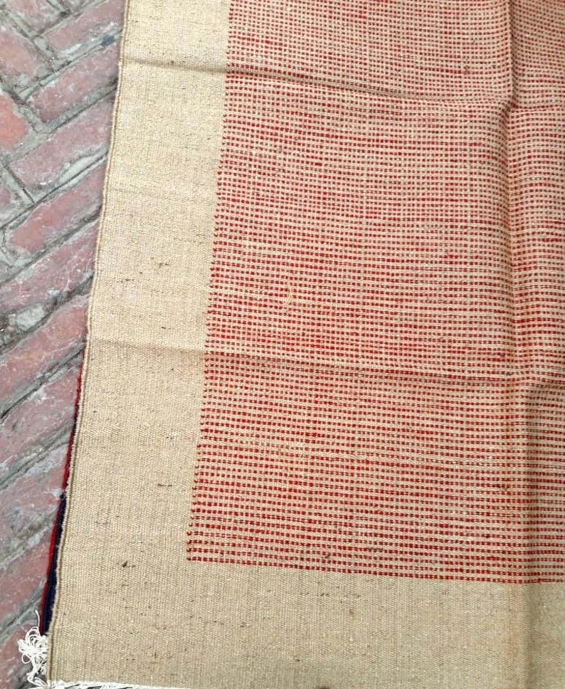 4 Feet x 6 Feet , Jute Rugs for Living Room , Handmade rugs India , Patio Rug , Indian Dhurrie Rug , Washable Rug , FREE SHIPPING-Red Combo-4