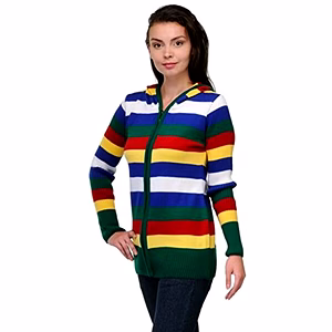 Zipper Cardigan for Woman , Hooded Cardigan Women , Ladies Cardigan , Multicolored Sweater, FREE SHIPPING