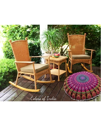 Indian Floor Pillows , 32 Inch Round Pillow Cover , Boho Floor Cushion Round , Mandala Pillow Cover ,Purple Cushion Cover , FREE SHIPPING-11289892