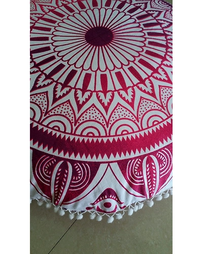 Red Round Pillows , 32 Inch Round Pillow Cover Meditation Pillow ,Mandala Pillow Cover , Floor Sitting Cushion , FREE SHIPPING-2