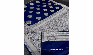 Banarasi georgette saree , Georgette saree with blouse , zari border saree , saree with border , FREE SHIPPING
