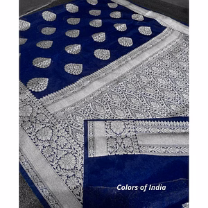 Banarasi georgette saree , Georgette saree with blouse , zari border saree , saree with border , FREE SHIPPING