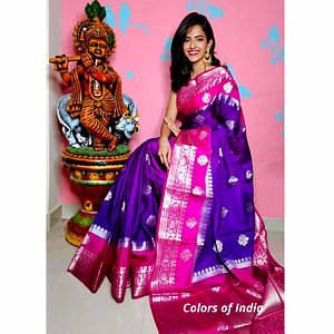 Kora banarasi sarees , Kora Silk , Double Border Saree , Banarasi Saree with Blouse Piece , FREE SHIPPING