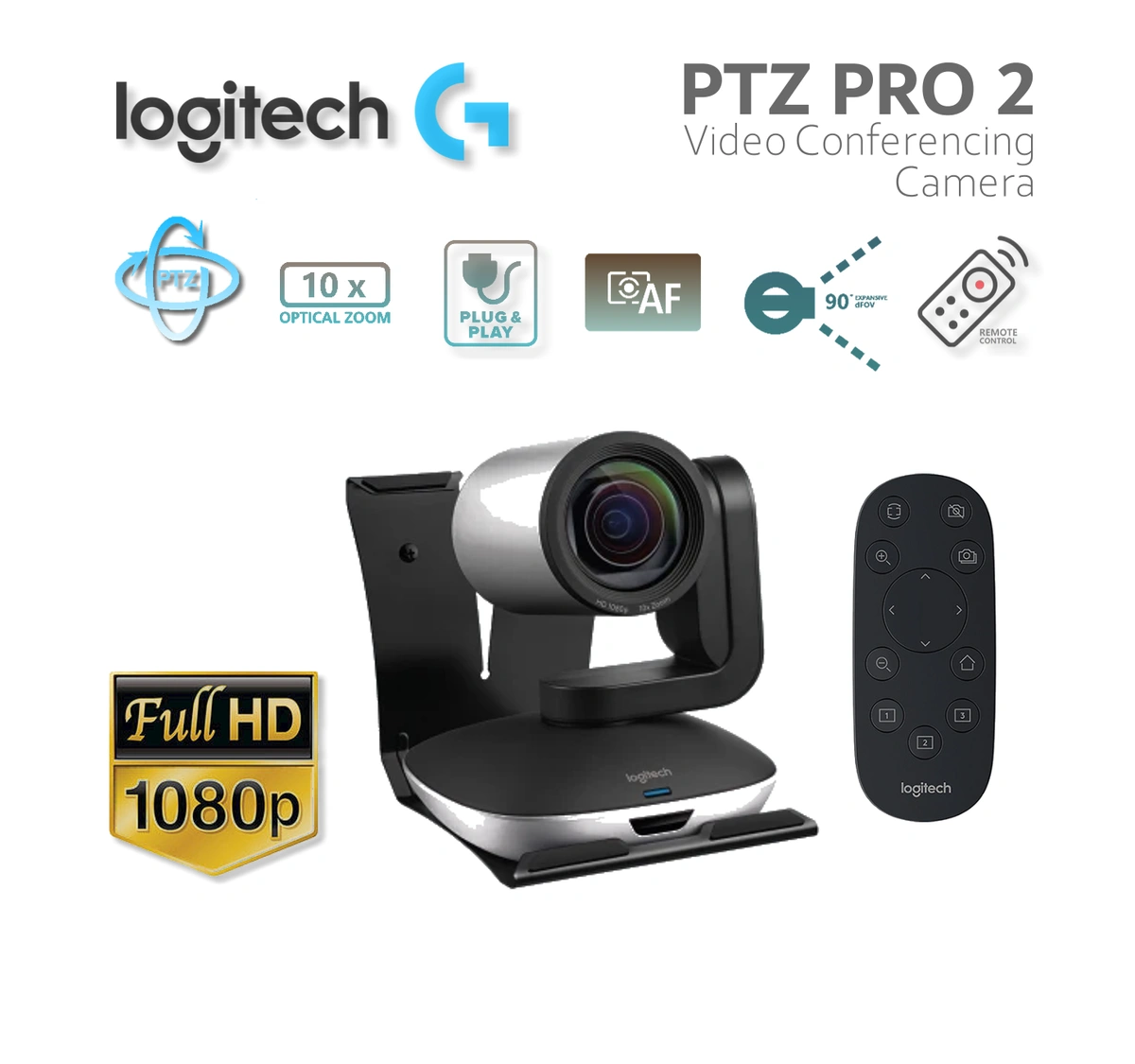 Logitech - Caméra PTZ PRO 2