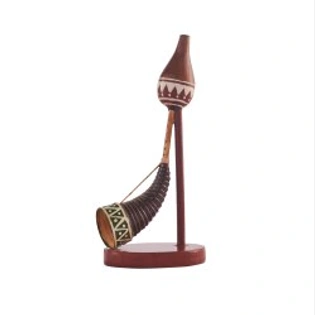 Wooden Tarpa Stand Tribal Handicraft