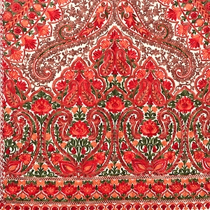 Collectors Edition Cream Jamawar Kashmiri Pure Wool Embroidery Multicolor Thread Work Shawl