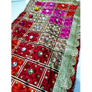 Handmade Full Jaal Heavy Embroidery Thread and Mirror Work Phulkari Dupatta By The Amritsar Store