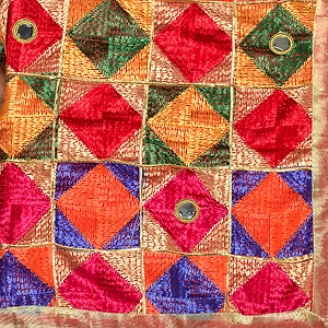 Multiple Hues Phulkari Dupatta with Mirror Work by The Amritsar Store