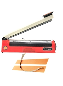 SMART PACK Hand Sealing Machine for Sealing Plastic Pouch-Manual (Orange) (8 INCH)