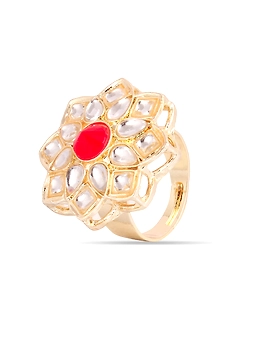 Designer Trendy Red Jewellry With Earring And Finger Ring-2-sm