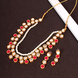 divisha designer jewellery set with earring red