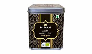 MISAAN Assam Whole Leaf,Black Tea,Pure and Organic Assam Whole Leaf Black Tea (20 Pyramid Tea Bags)