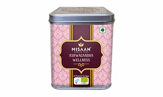 MISAAN Ashwagandha Wellness Green Tea With Ashwagandha, Turmeric and Licorice Organic And Natural Tea (20 Pyramid Tea Bags)