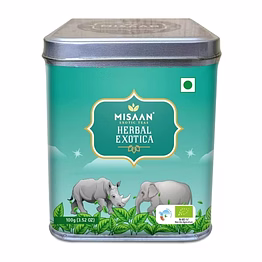misaan herbal exotica green tea with ginger,tulsi,fennel and lemon organic and natural loose leaf tea